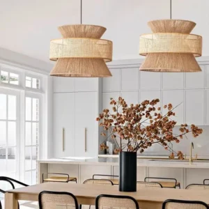 Woven Rattan Layered Pendant Light MP4012 3