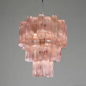 Murano Pink Triedri Chandelier MX9002 2