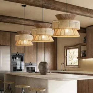 Woven Rattan Layered Pendant Light MP4012 2