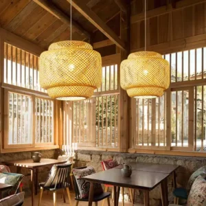 Handwoven Bamboo Pendant Light MP4019 2
