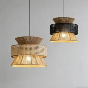 Woven Rattan Layered Pendant Light MP4012 1