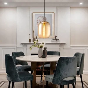 Ribbed Glass Pendant Light P6095 3