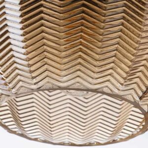 Amber Ribbed Glass Pendant Light P6092 4