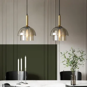 Modern Layered Glass Dome Pendant Light P6035 4