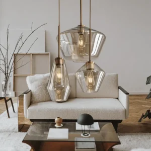 Modern Amber Glass Pendant Light P6099 4