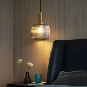 Retro Lantern Shape Glass Pendant Light P6049 4
