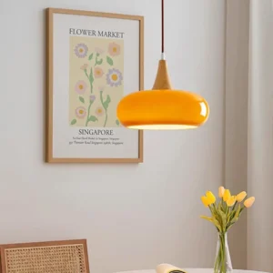 Nordic Glass and Wood Pendant Light P6082 4