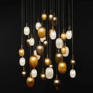 Geometric Glass Ball Pendant Light P6002 4
