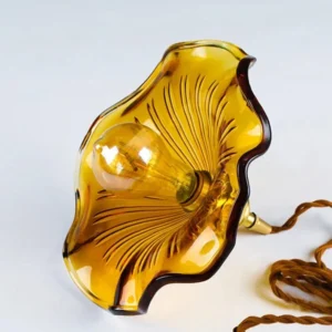 Vintage Wavy Glass Pendant Light P6079 4