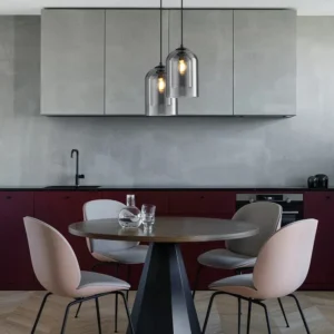 Smoke / Amber Glass Dome Pendant Light P6116 4