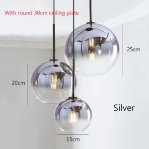 Gradient Glass Ball Pendant Light P6096 4