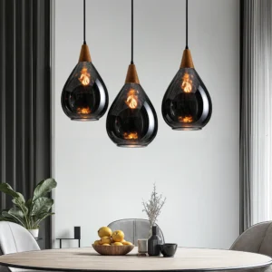 Textured Glass Teardrop Pendant Light P6084 4
