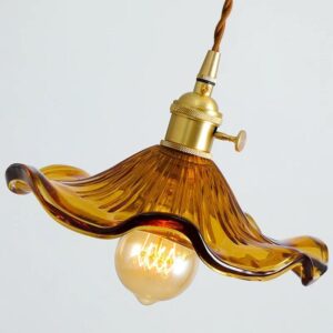 Vintage Wavy Glass Pendant Light P6079 5