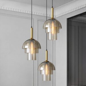 Modern Layered Glass Dome Pendant Light P6035 5