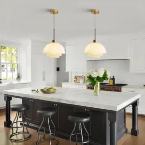Mid Century Art Milk White Glass Pendant Light P6086 6