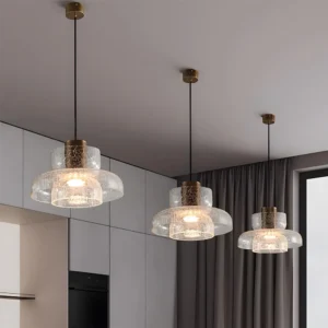 Retro Crackle Glass LED Dining Room Pendant Light P6020 6