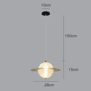 Vintage Glass Planet Pendant Light P6047 6