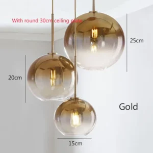 Gradient Glass Ball Pendant Light P6096 6