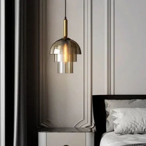 Modern Layered Glass Dome Pendant Light P6035 6