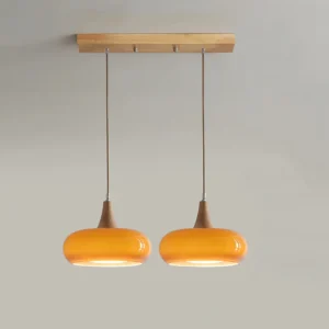 Nordic Glass and wood Pendant Light P6082 7
