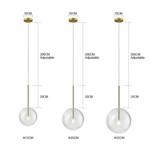 Glass Globe Pendant Light P6085 7