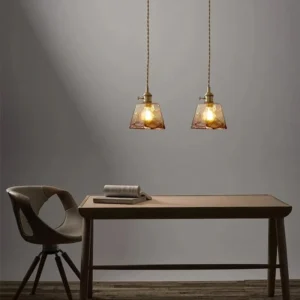 Amber Textured Glass Pendant Light P6080 7