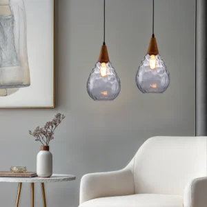 Textured Glass Teardrop Pendant Light P6084 7