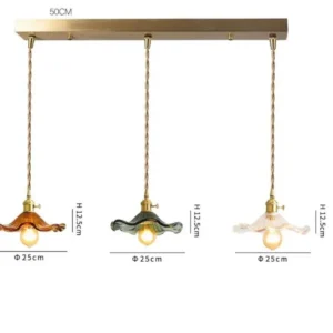 Vintage Wavy Glass Pendant Light P6079 8