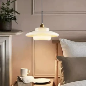 Mid Century Art Milk White Glass Pendant Light P6086 8