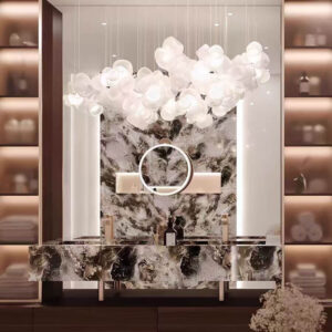 Modern Petal Glow Glass Pendant Light P6055 2