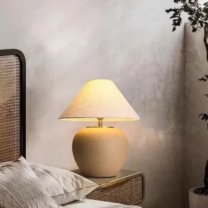Rounded Sand Ceramic Table Lamp TL-H011 2
