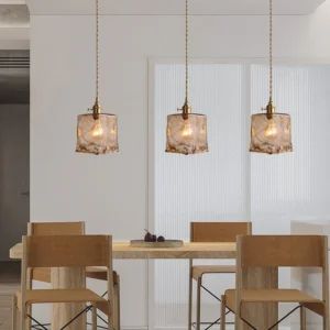 Amber Textured Glass Pendant Light P6080 8