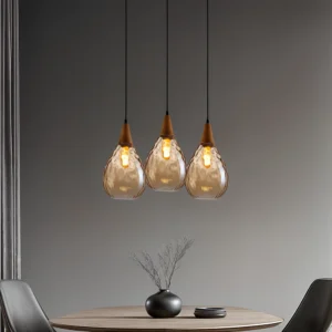 Textured Glass Teardrop Pendant Light P6084 8