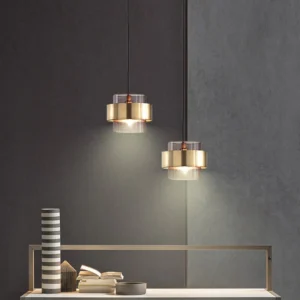 Modern Glass Pendant Light with Brass Finish P6089 8