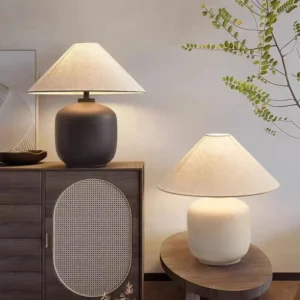 Scandinavian Style Ceramic Table Lamp with Fabric Shade TL-H028 4