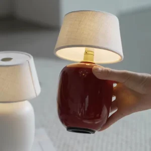 Mini Glossy Ceramic Table Lamp with Fabric Shade TL-H036 5