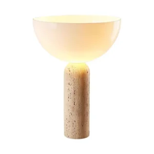 Modern Travertine Base Opal Glass Table Lamp TL-J001 4