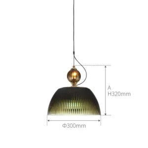Mid century Retro Green Brown Glass Pendant Light P6052 9