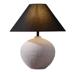 Textured Sphere Ceramic Table Lamp with Black Fabric Shade TL-H025 3