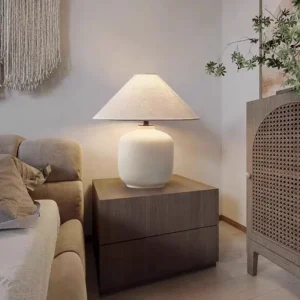 Scandinavian Style Ceramic Table Lamp with Fabric Shade TL-H028 3