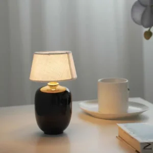 Mini Glossy Ceramic Table Lamp with Fabric Shade TL-H036 4
