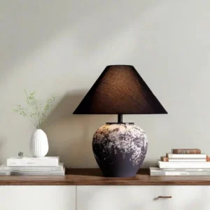 Wabi-Sabi Gradient Ceramic Table Lamp with Fabric Shade TL-H037 3
