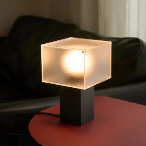 Minimalist Frosted Acrylic Table Lamp with Cube Shade TL-G003 4