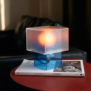 Geometric Acrylic Cube Table Lamp with Contrast Base TL-G004 4