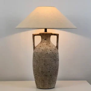 Wabi-Sabi Vase Shape Ceramic Table Lamp with Fabric Shade TL-H021 3