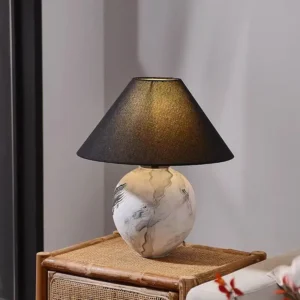 Decorative Art Ceramic Table Lamp with Black Fabric Shade TL-H026 2