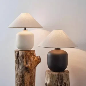 Scandinavian Style Ceramic Table Lamp with Fabric Shade TL-H028 2