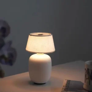 Mini Glossy Ceramic Table Lamp with Fabric Shade TL-H036 3