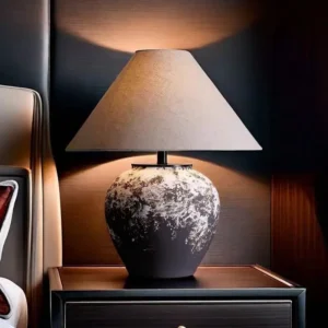 Wabi-Sabi Gradient Ceramic Table Lamp with Fabric Shade TL-H037 2