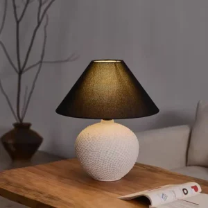 Textured Sphere Ceramic Table Lamp with Black Fabric Shade TL-H025 1